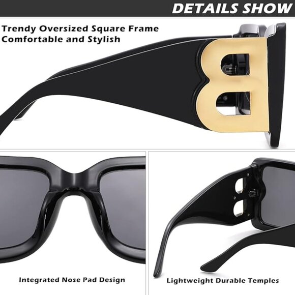 Trendy 2024 Oversized Square Sunglasses - Picture 3 of 5